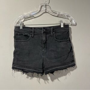 Madewell Faded Black Distressed Cut Off Jean Shorts High Rise Womens 28